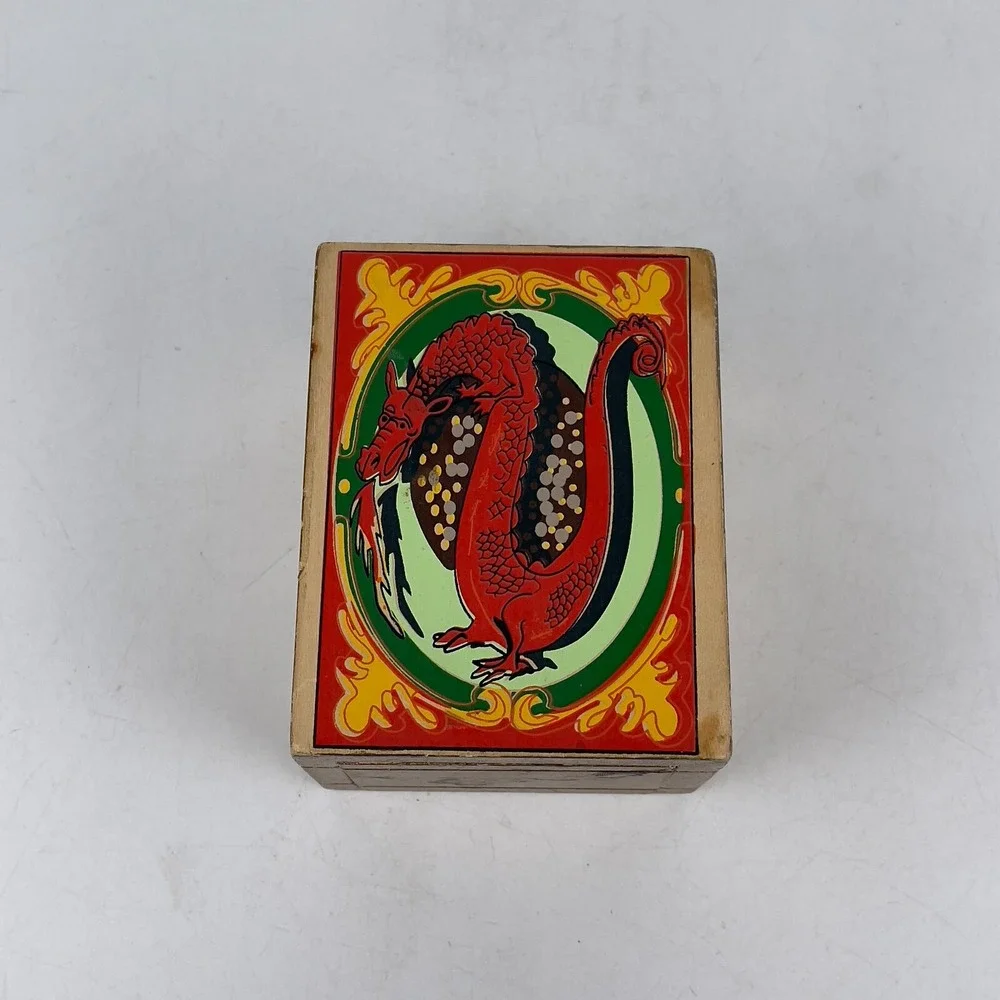 Vintage‎ Wooden Dragon Storage Box Carved Decorative Trinket Chest Jewelry Case